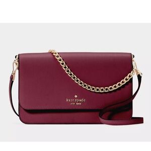 New Kate Spade Madison Medium Flap Convertible Crossbody Blackberry Preserve